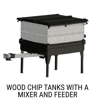 WOOD CHIP TANKS WITH A MIXER AND FEEDER