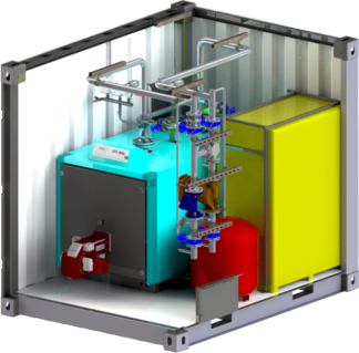 Container boiler rooms fired with oil or gas - CK-U 18 - 2500 kW