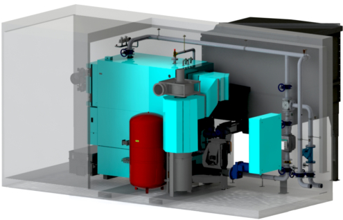 Container boiler rooms fired with wooden chip / wooden pellets - CKK-S 160 - 500 kW