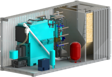 Container boiler rooms fired with wooden pellets - CKK-P 14 - 500 kW