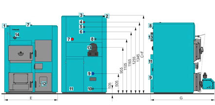 Combined boilers CentroPlus CentroPlus-B 25-49kW BASIC DIMENSIONS