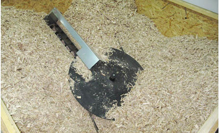  Wood chip storage with the mixer connected to the transorter