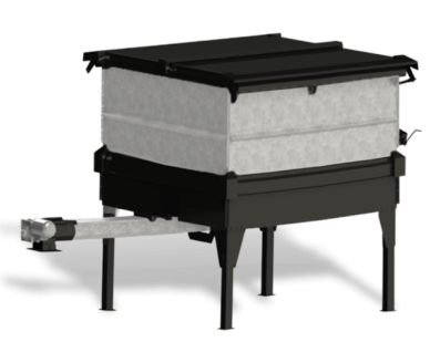 Wood chip tanks with a mixer end feeder