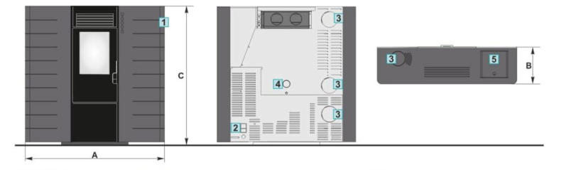 Wood pellet stoves CentroPelet ZS 10 BASIC DIMENSIONS