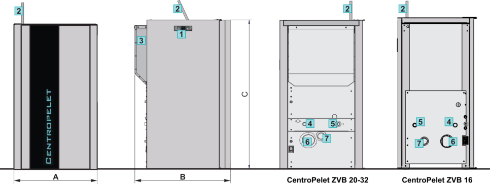 entroPelet ZVB 16-32kW BASIC DIMENSIONS