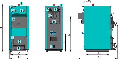 Котлы на твердом топливе Centrometal EKO CK-P 14-110КВт